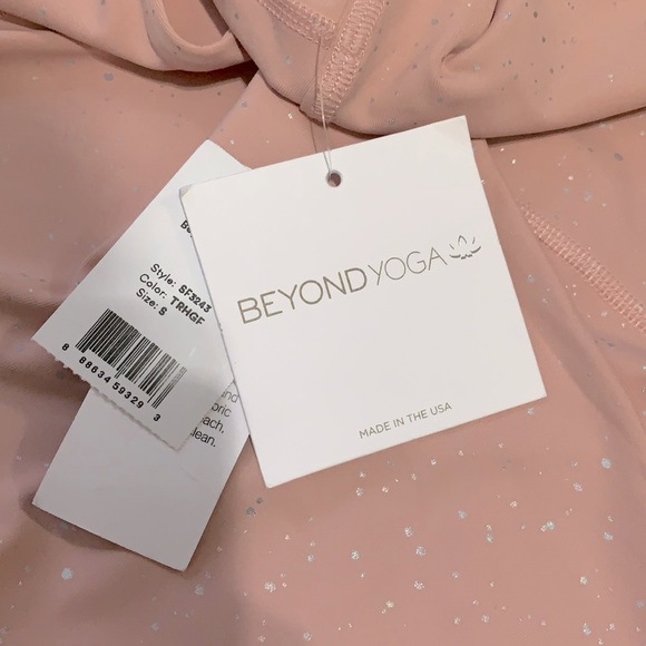 Beyond Yoga Tinted Rose Holographic speckle.size S - Picture 6 of 6
